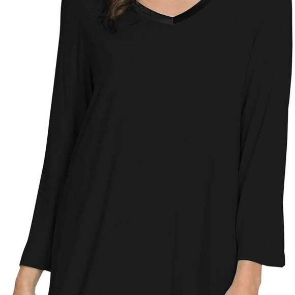Soft Bamboo Viscose Long Sleeve Nightgown Lightweight Sleep Shirt